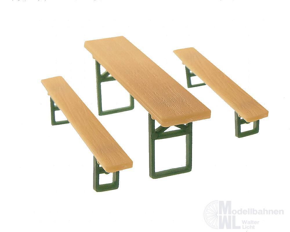 Faller 272442 - 48 Brauerei-Bänke und 24 Tische N 1:160 Faller 272442 - 48 Brauerei-Bänke und 24 Tische N 1:160