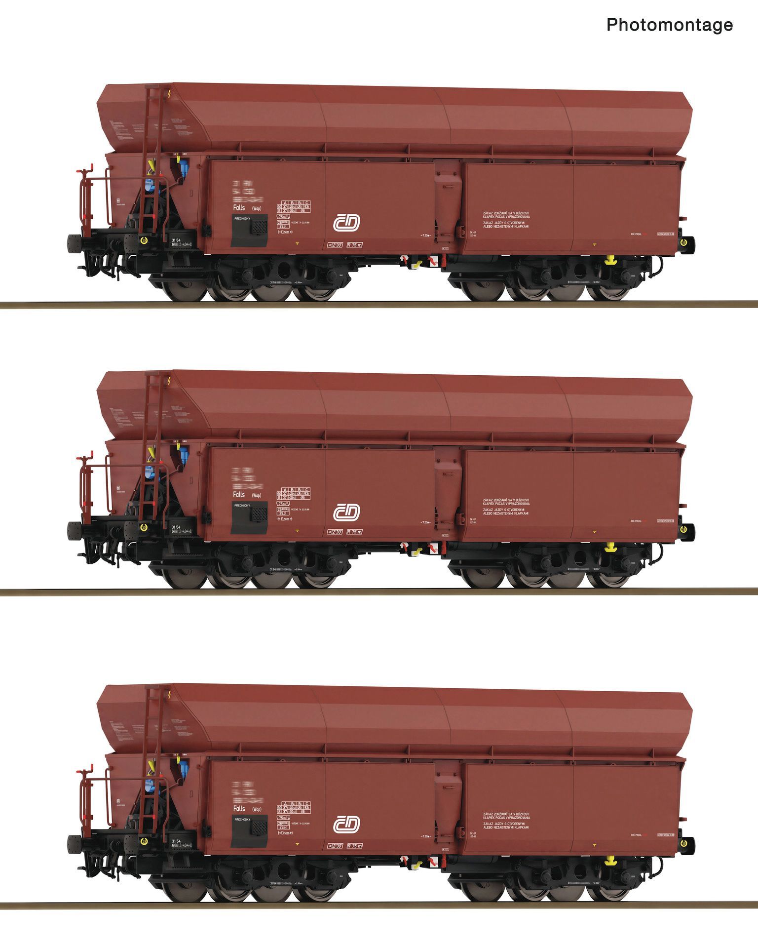 Roco 6600425 - 3er Set Selbstentladewagen Fads CD
