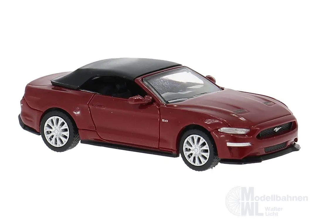 PCX-Models 870565 - Ford Mustang VI Cabriolet dunkelrot 2020 H0 1:87