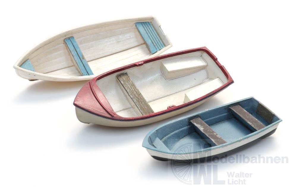 ARTITEC b.v. 50152 - Ruderboote aus Polyester (3x) BAUSATZ H0 1:87