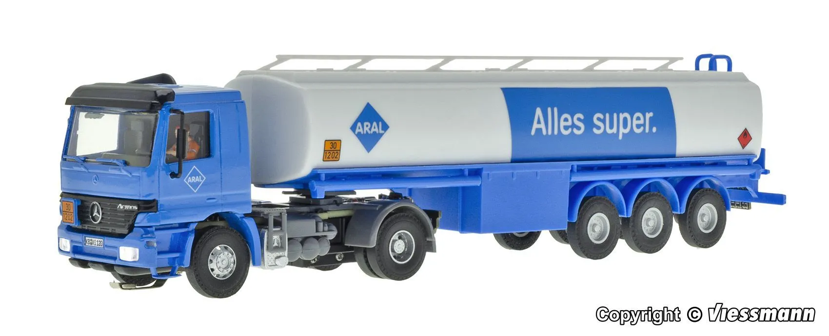 Viessmann 8061 - CarMotion Mercedes-Benz ACTROS mit ARAL Tankauflieger H0 1:87