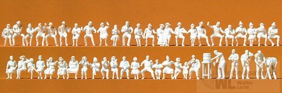 Preiser 16356 - Im Biergarten 46 Figuren unbemalt H0 1:87 Preiser 16356 - Im Biergarten 46 Figuren unbemalt H0 1:87