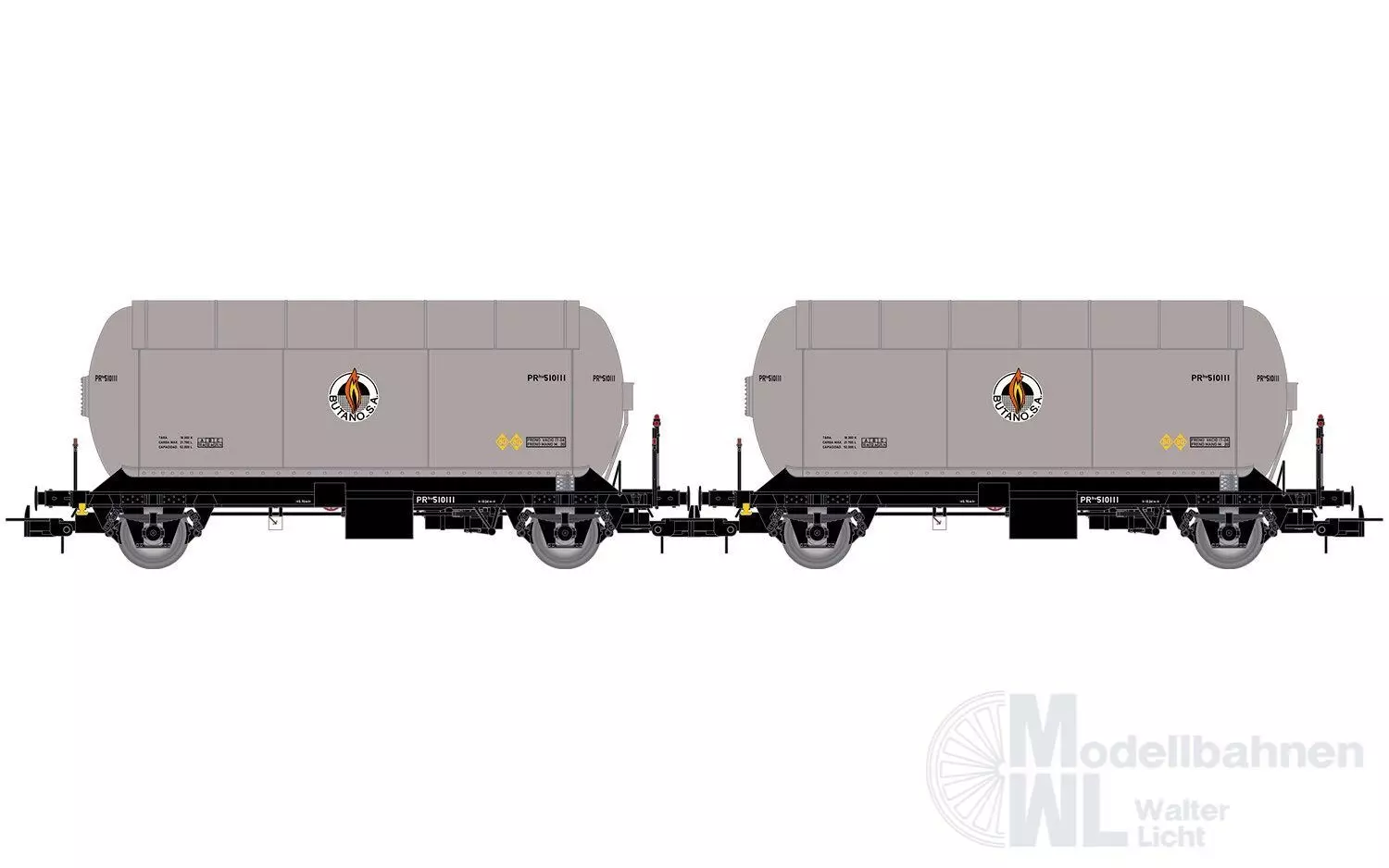 Electrotren 6073 - GaskesselwagenS Set RENFE Ep.III/IV Butano S.A. 2.tlg. H0/GL