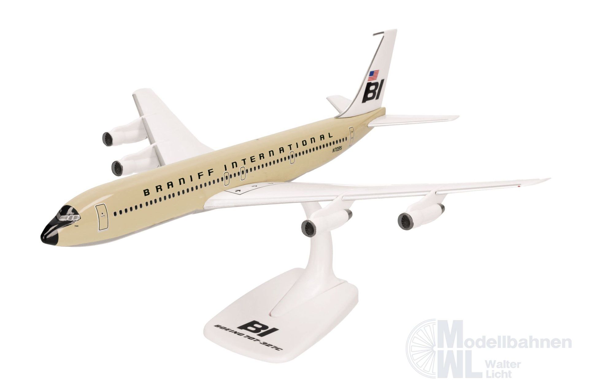 Herpa 614023 - Boeing 707-300 Braniff solid beige 1:100