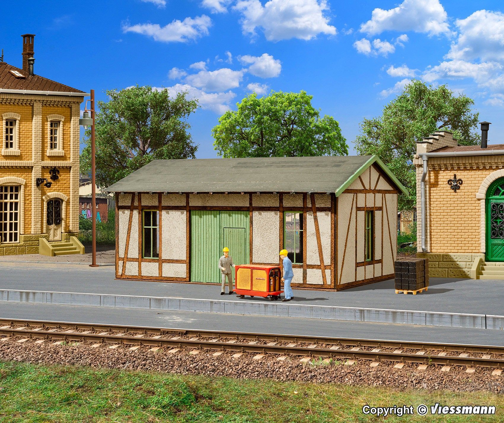 Vollmer 45640 - Werkstatt mit Putz-/Fachwerkfassade - Polyplate Bausatz H0 1:87