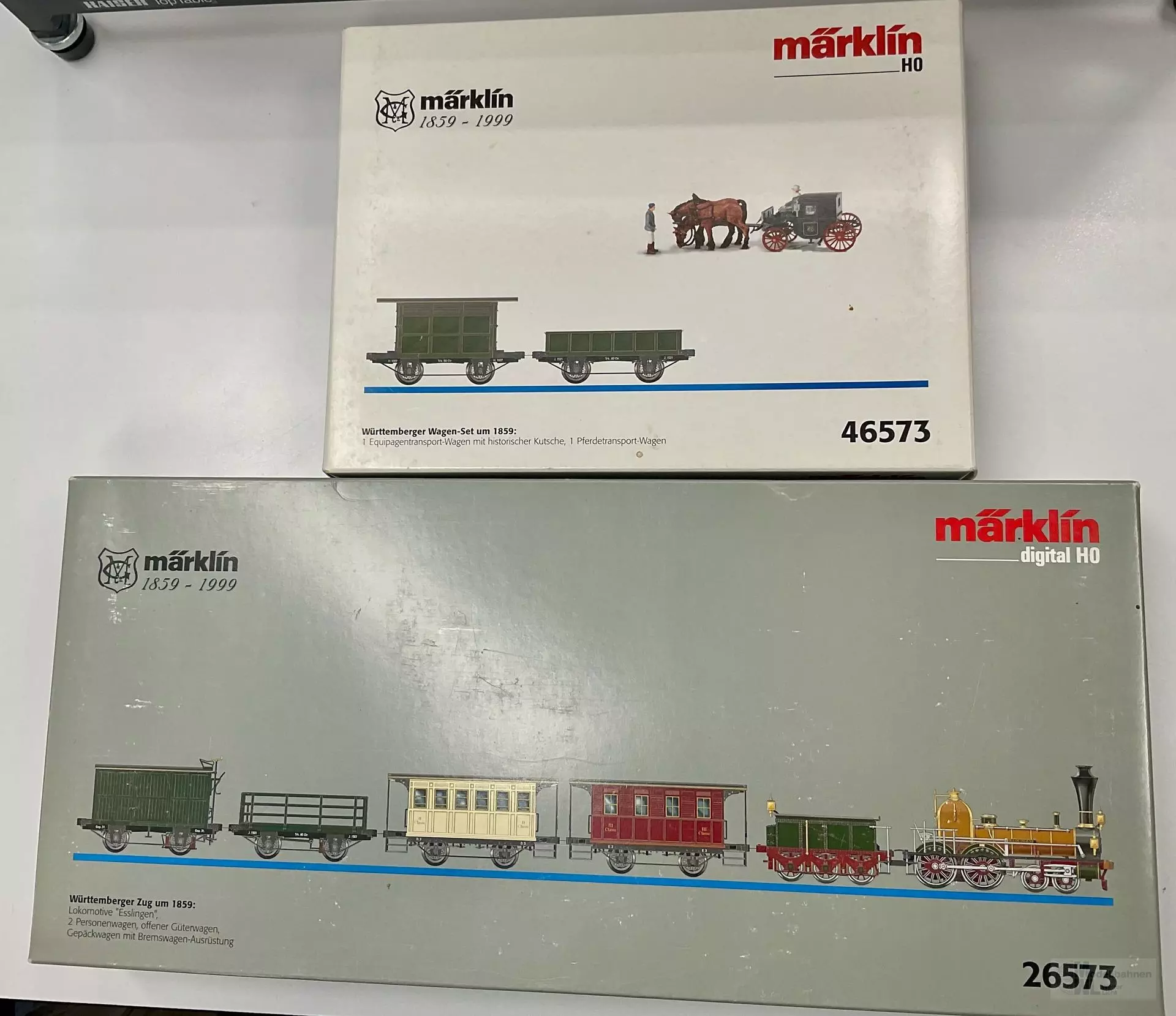 Märklin 26573 - MÄRKLIN - Württemberger Zug um 1859 Wagen K.W.St.E. Ep.I +Ergänzung 46573 H0/WS