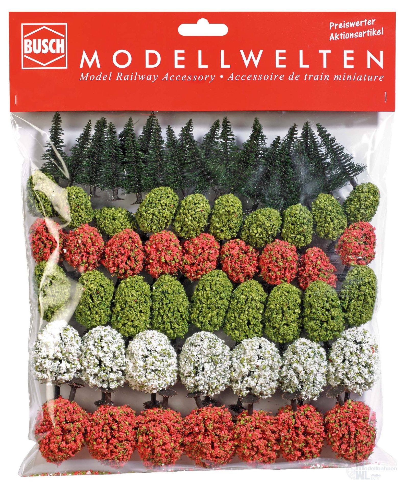 Busch 9769 - 65 Laubbäume & Tannen N 1:160