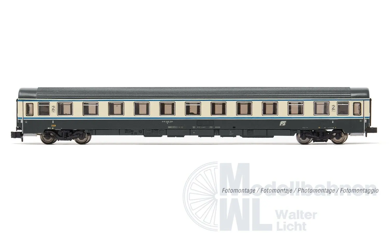 Arnold 4492 - Personenwagen Set FS Ep.V 2.tlg. Grau/gelb + Bandiera Lackierung N 1:160