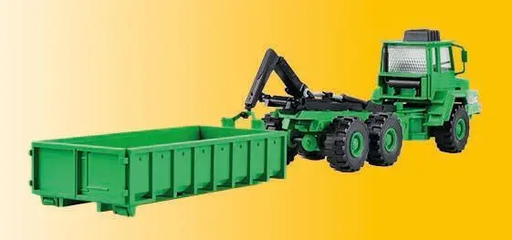 Kibri 14020 - KAELBLE GMEINDER Knicklenker mit Hakenabrollaufbau Abrollbehälter H0 1:87