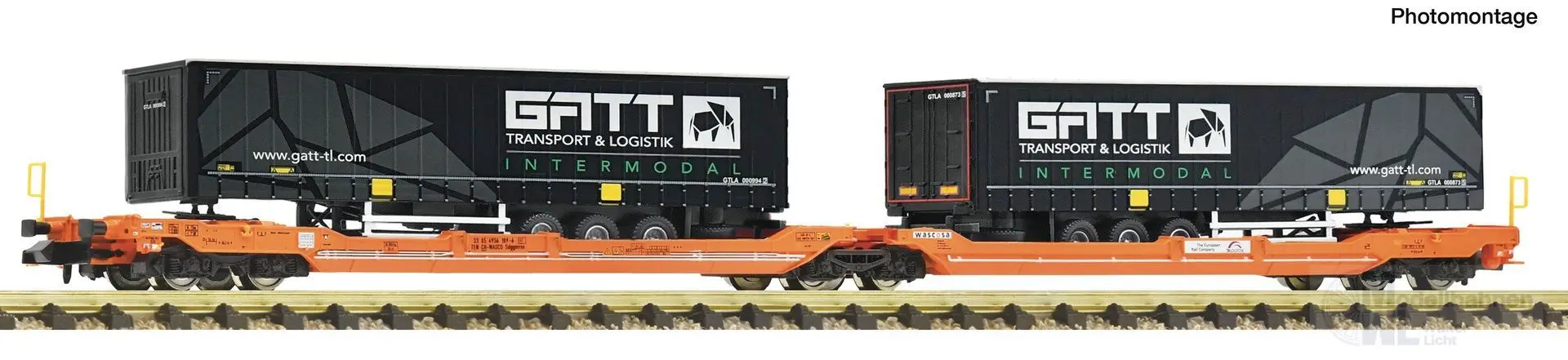 Fleischmann 6660165 - Doppeltaschen-Gelenkwagen WASCOSA Ep.VI Auflieger Gatt N 1:160