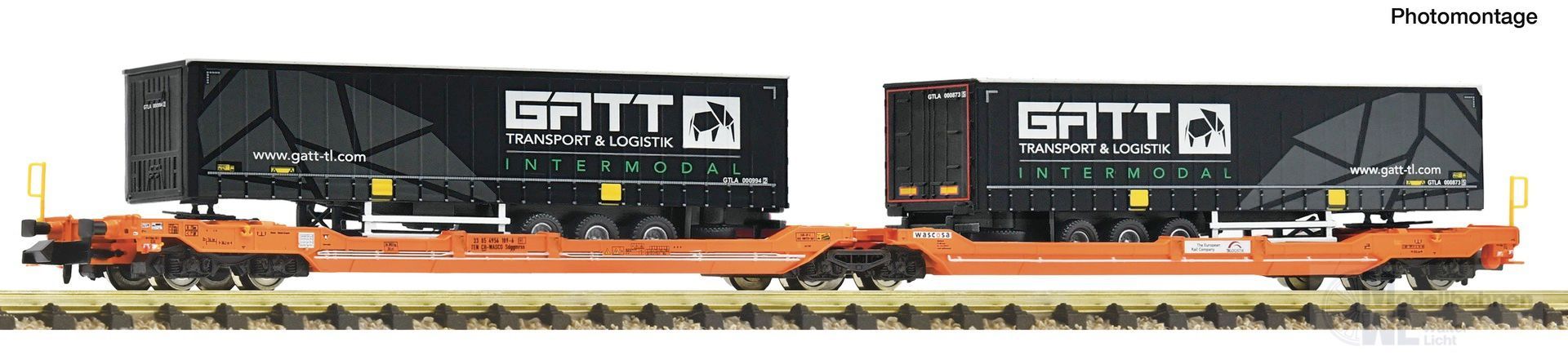 Fleischmann 6660165 - Doppeltaschen-Gelenkwagen WASCOSA Ep.VI Auflieger Gatt N 1:160