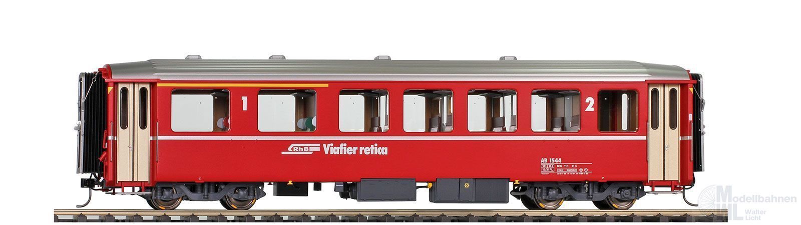 Bemo 9556134 - Einheitswagen EW I RhB Ep.IV/V AB 1544 rot mit Logo 0m