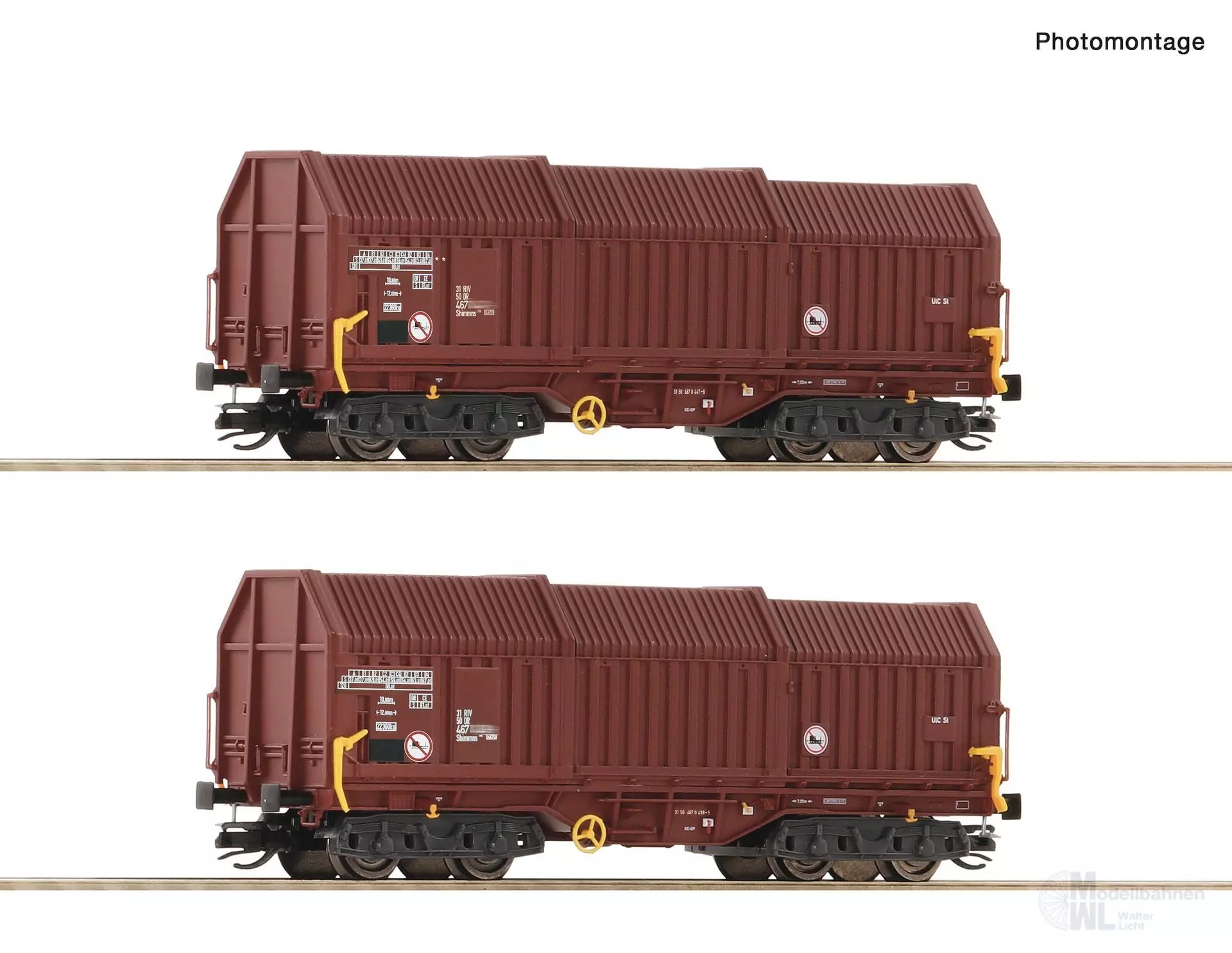 Roco 6680009 - Teleskophaubenwagen Set DR Ep.IV 2.tlg. TT 1:120