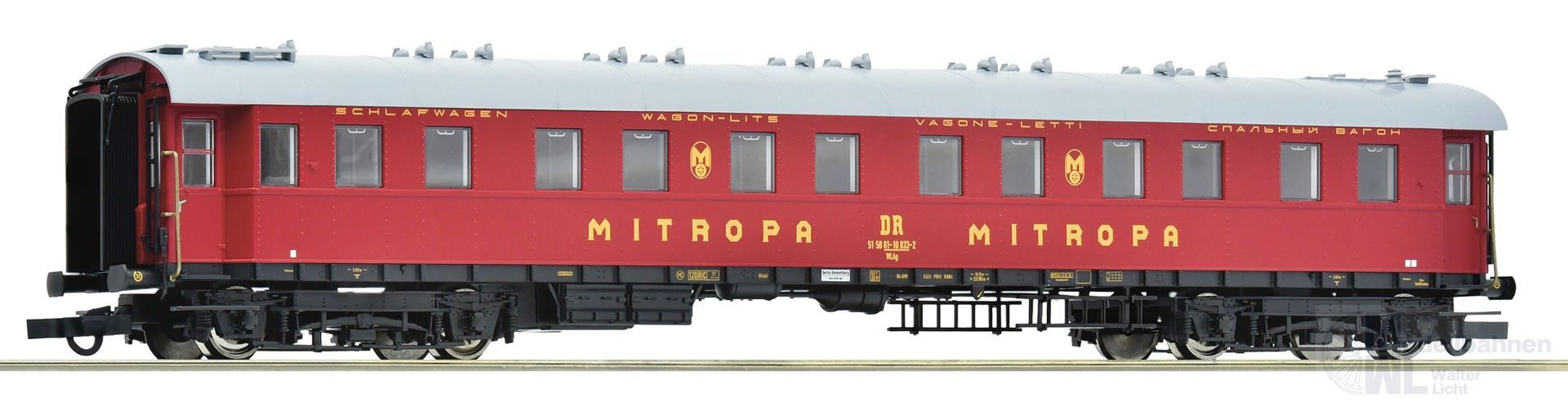 Roco 6200203 - Schlafwagen DR Ep.IV WLAg ohne Zierlinie H0/GL