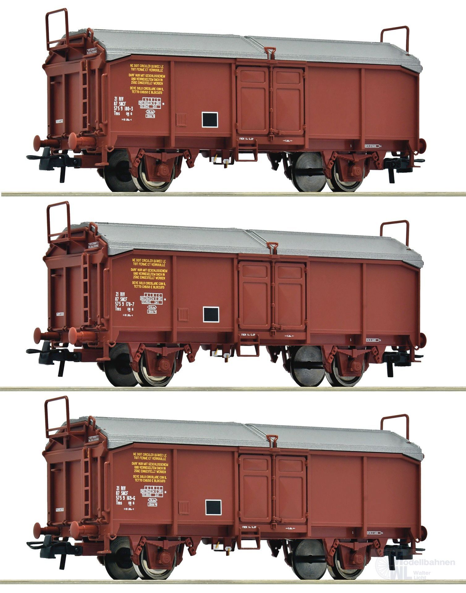 Roco 6600173 - Schiebedachwagen Set SNCF Ep.IV 3.tlg. H0/GL