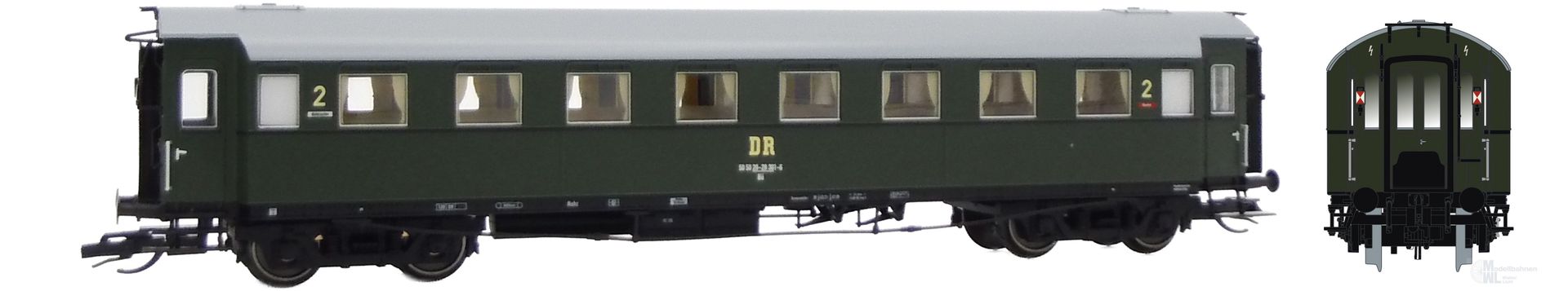 Saxonia Modellbau 120229 - Personenwagen DR Ep.IV C4Ü Sa 07 Schlusswagen TT 1:120