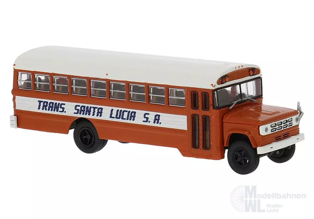 Brekina 61337 - Dodge Schoolbus Trans Santa Lucia aus der Karibik H0 1:87