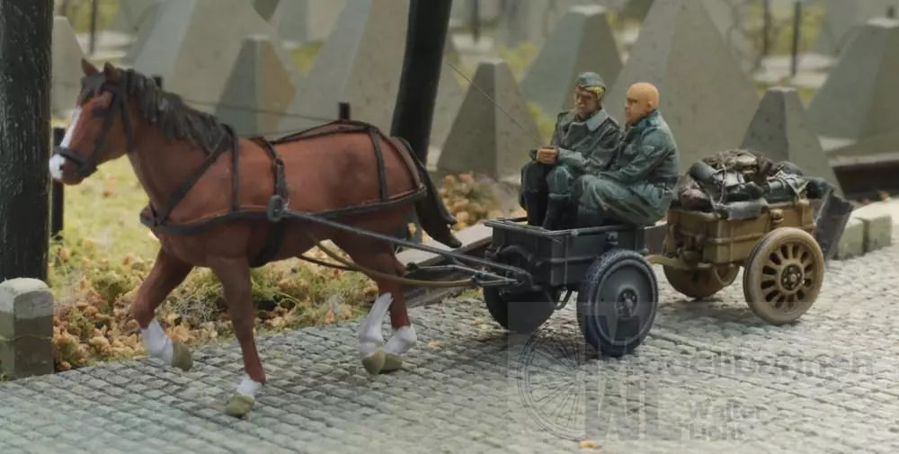 ARTITEC b.v. 6870736 - WM Infanteriekarren mit Pferd + 2 Figuren H0 1:87