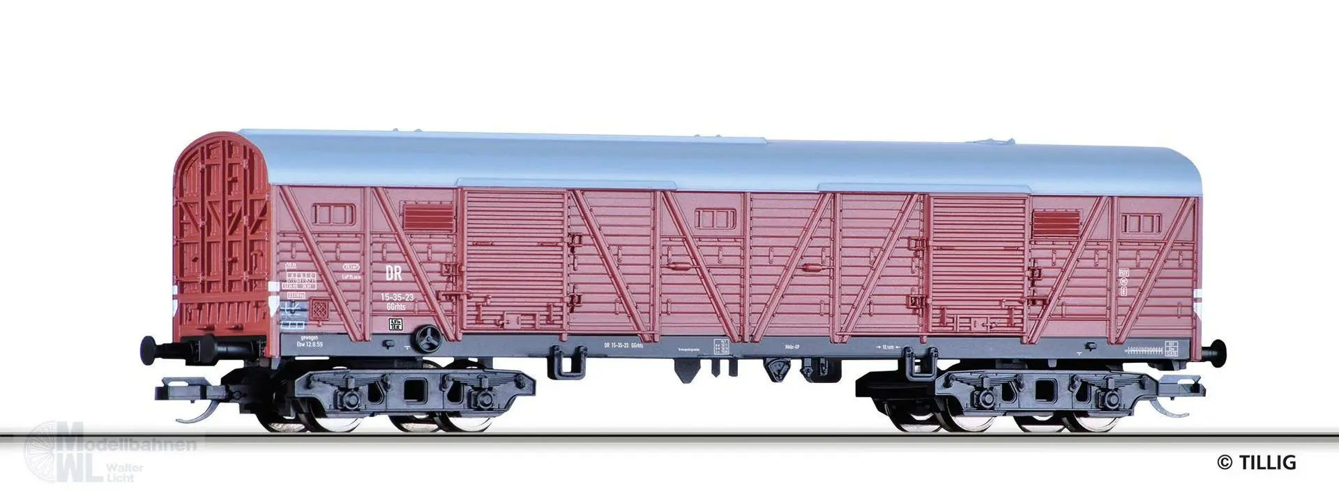 Tillig 15118 - Güterwagen ged. DR Ep.III GGrhts TT 1:120