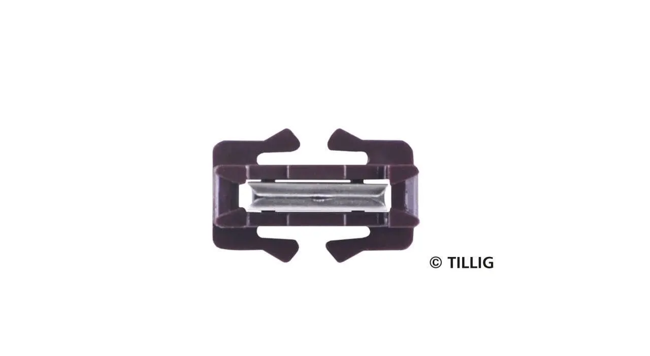 Tillig 83953 - Bettungsgleis-Schienenverbinder 20 Stück braun TT 1:120