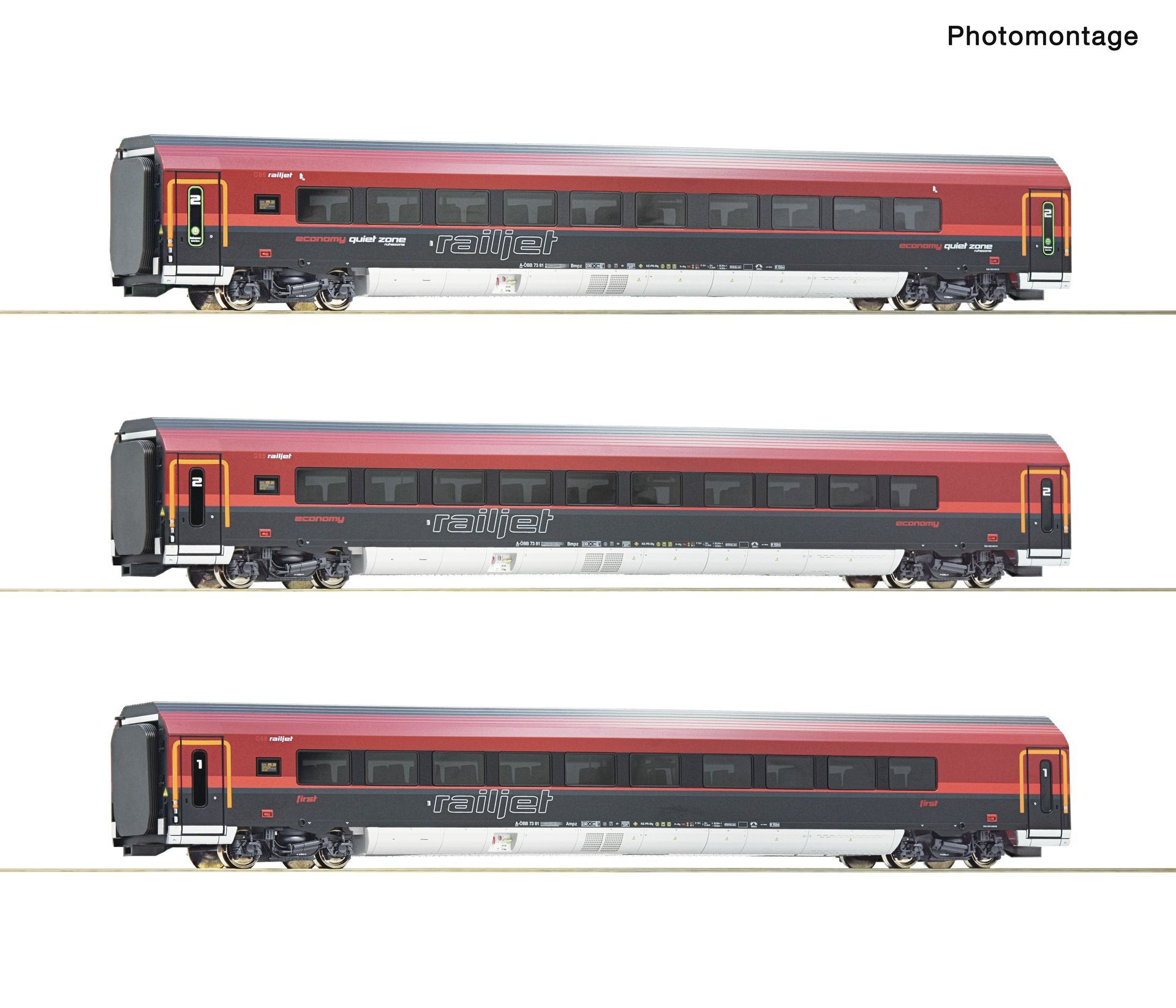 Roco 6220312 - 3er Set Railjet 1 ÖBB AC