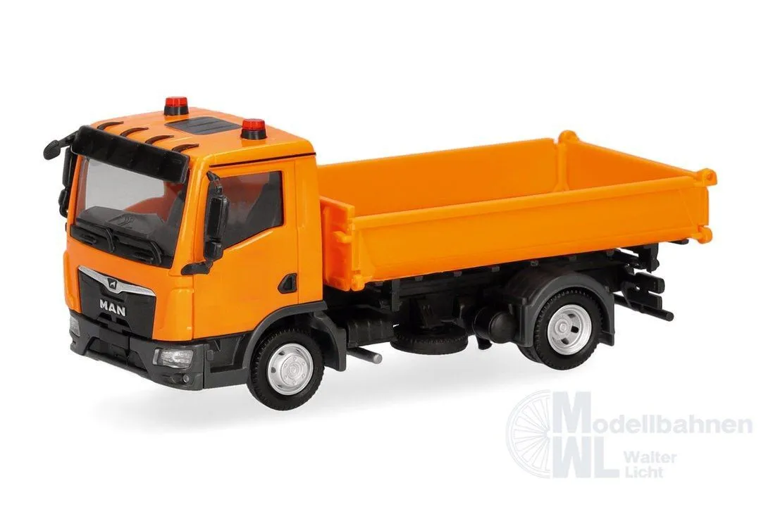 Herpa 322065 - MAN TGL Dreiseitenkipper, kommunalorange H0 1:87