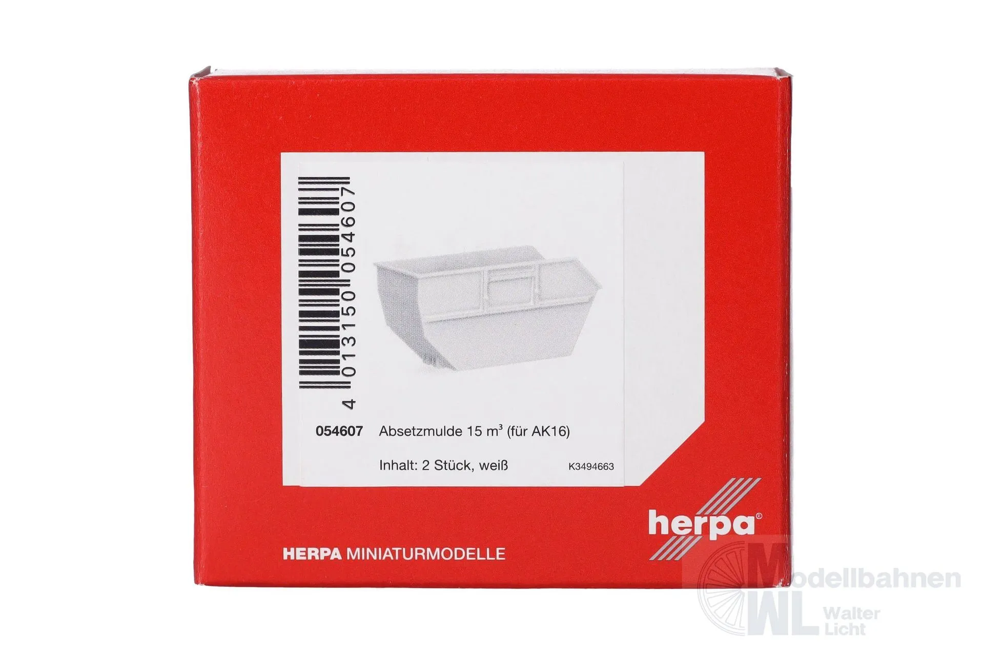 Herpa 054607 - Absetzmulde groß 2 Stück weiß H0 1:87