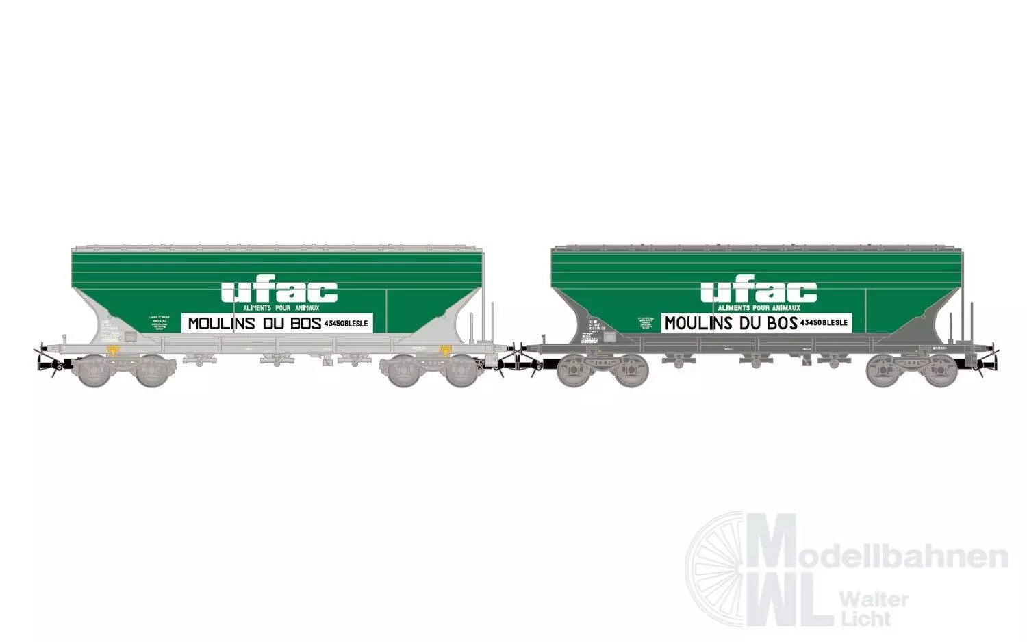 Jouef 6281 - Getreidesilowagen Set SNCF Ep.IV 2.tlg. UFAC H0/GL