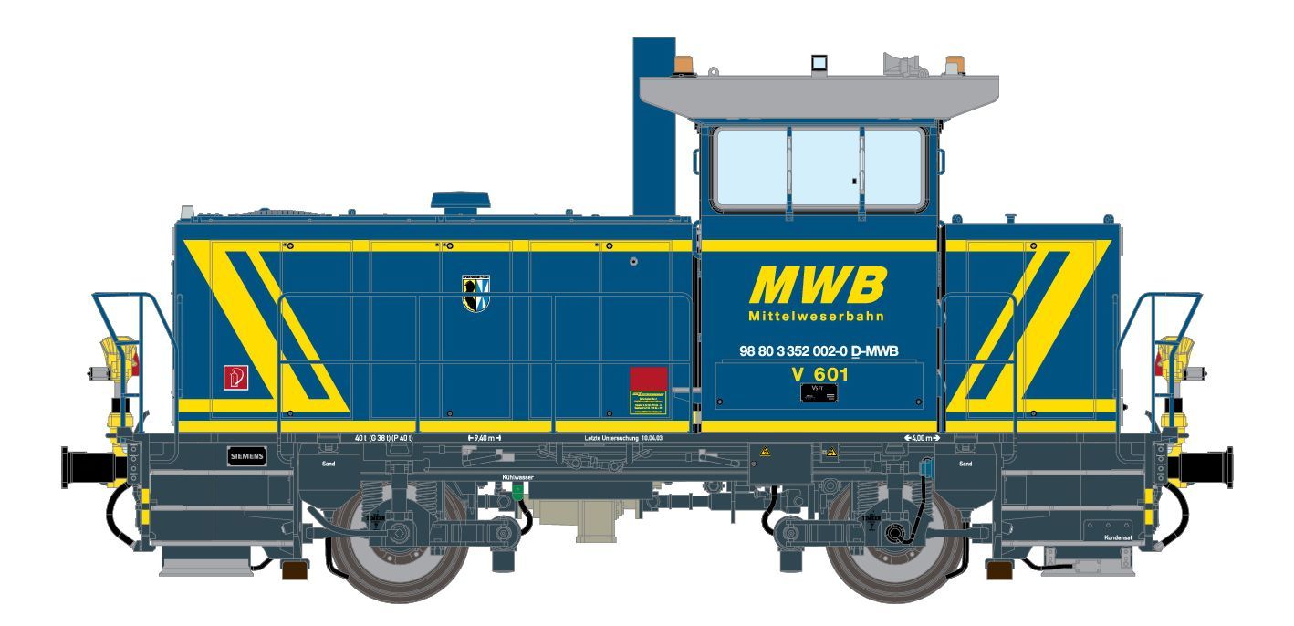 Lemke Collection 8758054 - Diesellok MaK G322B (V601) MWB Ep.VI H0/GL Sound