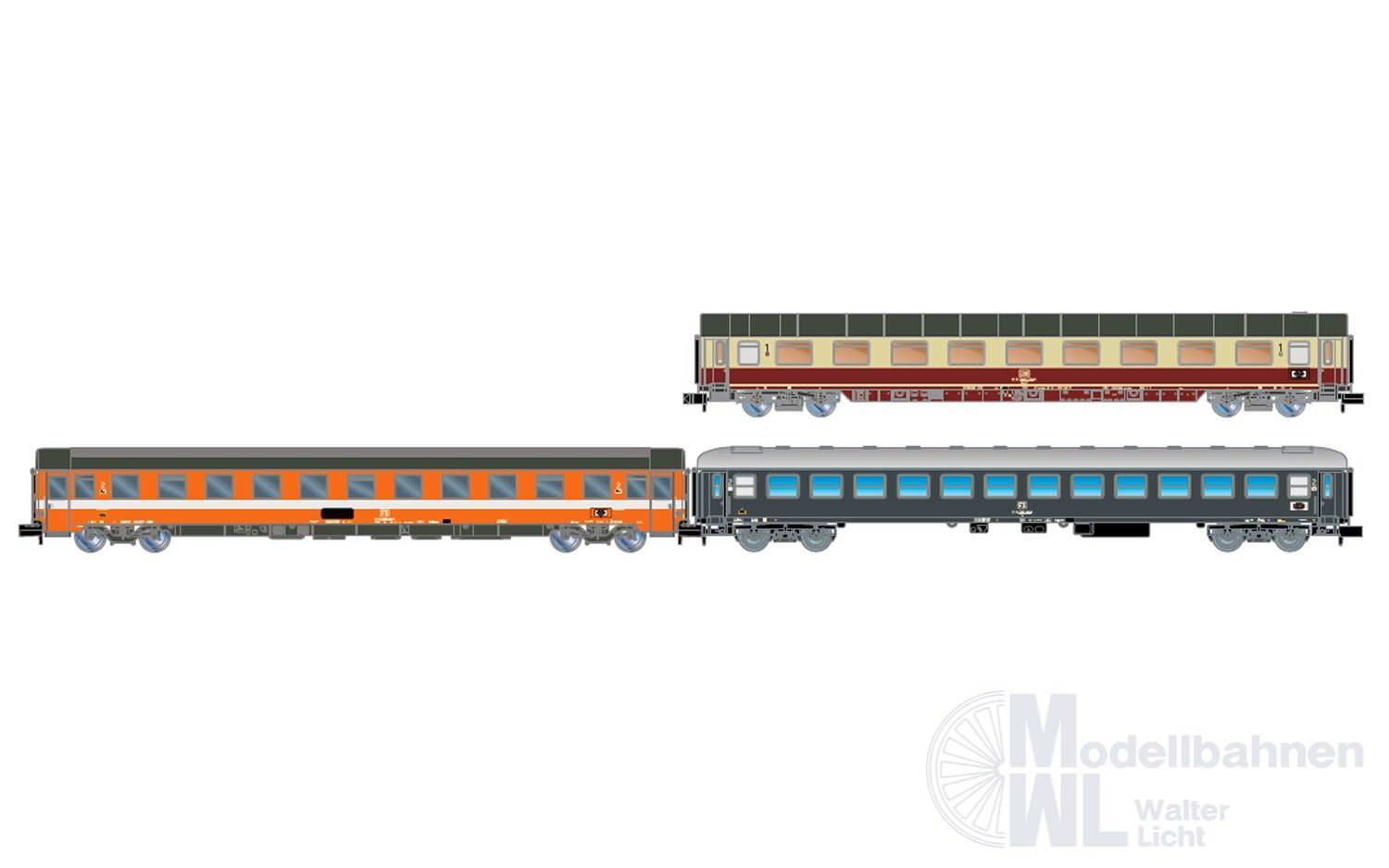 Arnold 4468 - Personenwagen Set DB/FS Ep.IV 3.tlg. Rom-München N 1:160 Arnold 4468 - Personenwagen Set DB/FS Ep.IV 3.tlg. Rom-München N 1:160