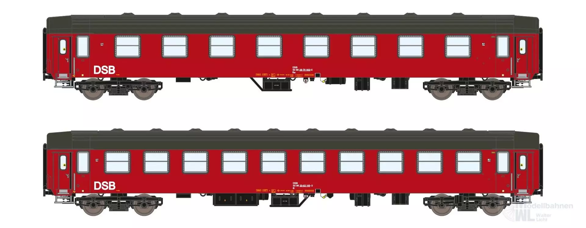 ASM 25102 - Personenwagen Set DSB Ep.IV UIC-Y B 2.tlg. N 1:160