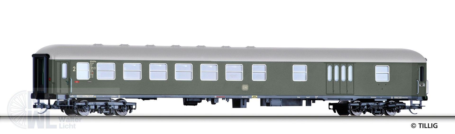 Tillig 16219 - Personenwagen DB Ep.III 2.Kl./Gepäck TT 1:120