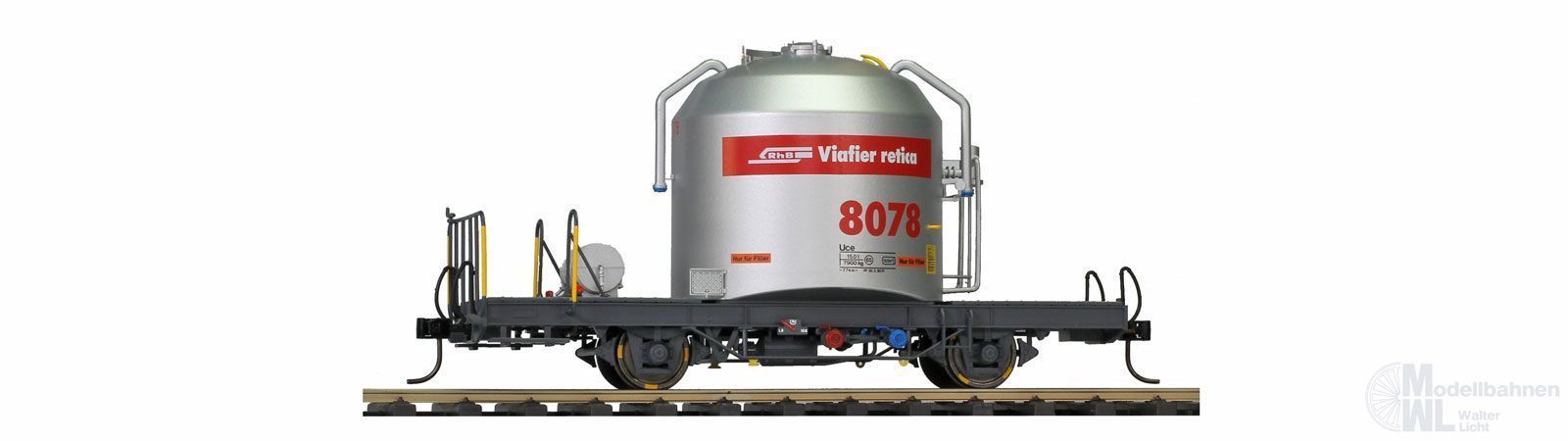 Bemo 9452138 - Zementsilowagen RhB Ep.V/VI Uce 8078 rotes Band 0m Bemo 9452138 - Zementsilowagen RhB Ep.V/VI Uce 8078 rotes Band 0m