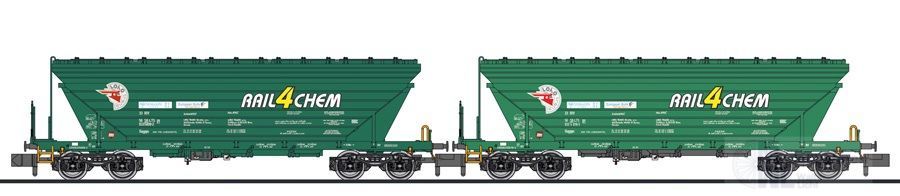 Liliput 260222 - Getreidetransportwagen Set RAIL4CHEM/Loco Trans Slowenien Ep.V/VI Uagpps