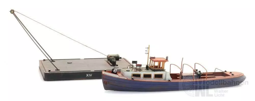 ARTITEC b.v. 58102 - Barkasse + Ponton BAUSATZ N 1:160