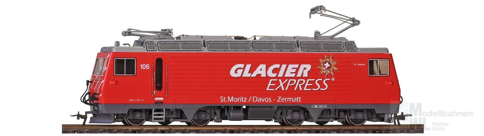 Bemo 1662256 - E-Lok HGe 4/4 II MGB 106 Glacier Express H0/GL Sound H0/GL