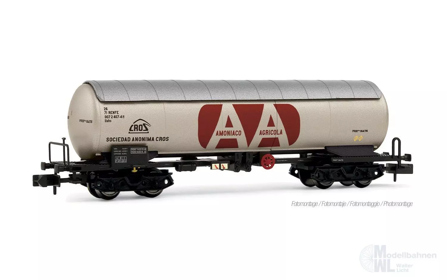 Arnold 6722 - Gaskesselwagen RENFE Ep.IV/V PRR Amoniaco Anhidro N 1:160