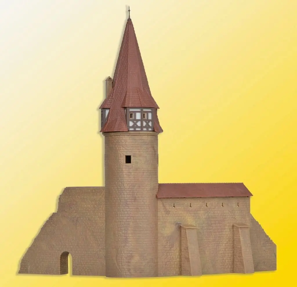 Kibri 37109 - Rundturm mit Mauer in Marktbreit N 1:160
