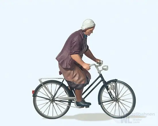 Preiser 45068 - Bäuerin auf Fahrrad Spur G