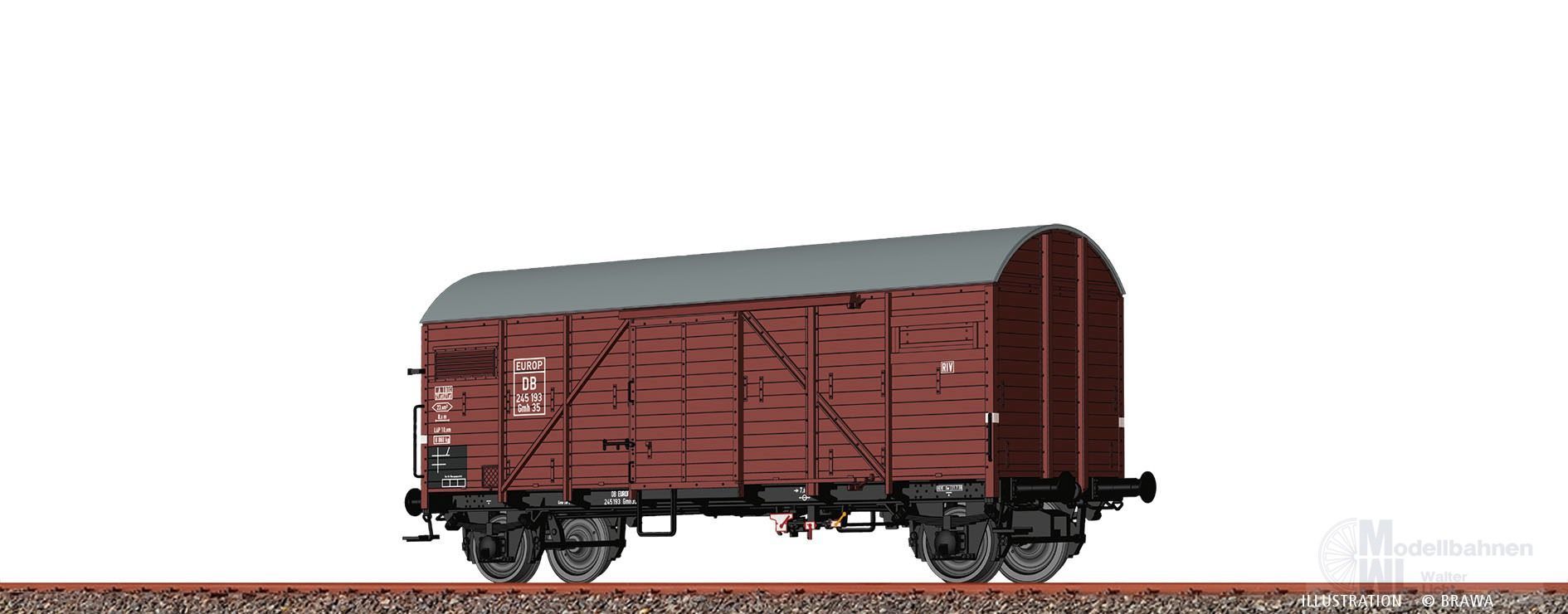 Brawa 50721 - Güterwagen ged. DB Ep.III Gmh35 Bremen EUROP H0/GL