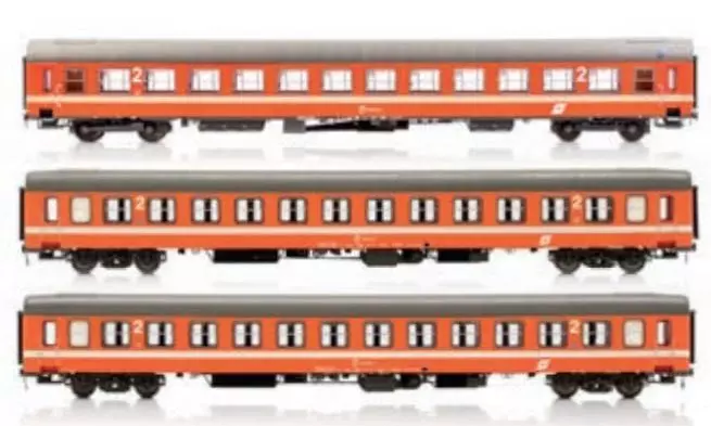 Jägerndorfer Modellbahn 90504 - Personenwagen Set ÖBB Ep.IV 3.tlg. UIC-X Vorserie H0/GL