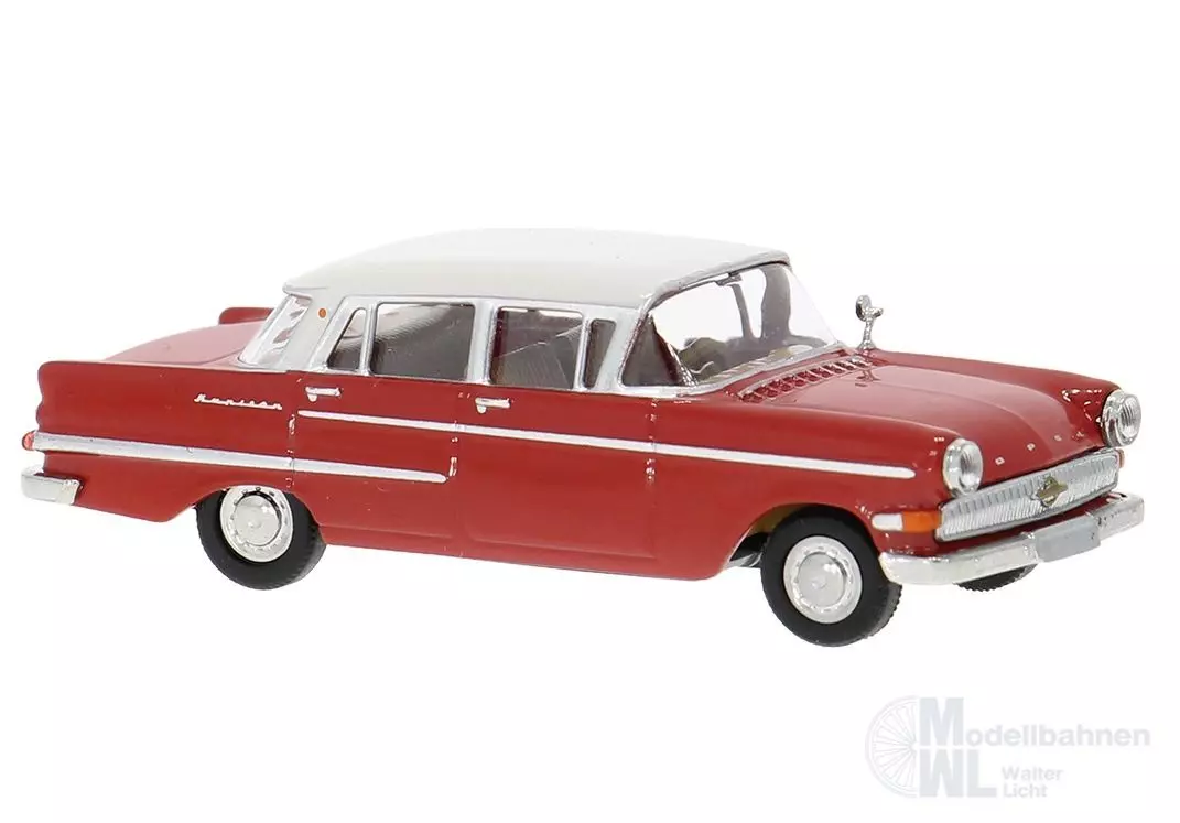 Brekina 20812 - Opel Kapitän 2,6 P2 rot/weiß H0 1:87