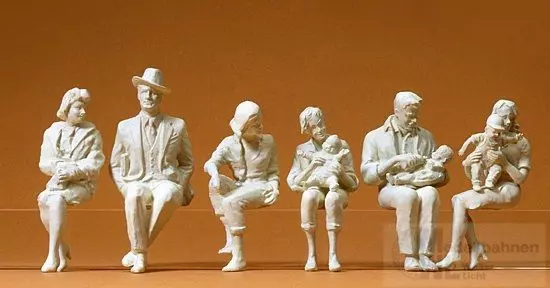 Preiser 45179 - Sitzende Personen 6 unbemalt Spur G