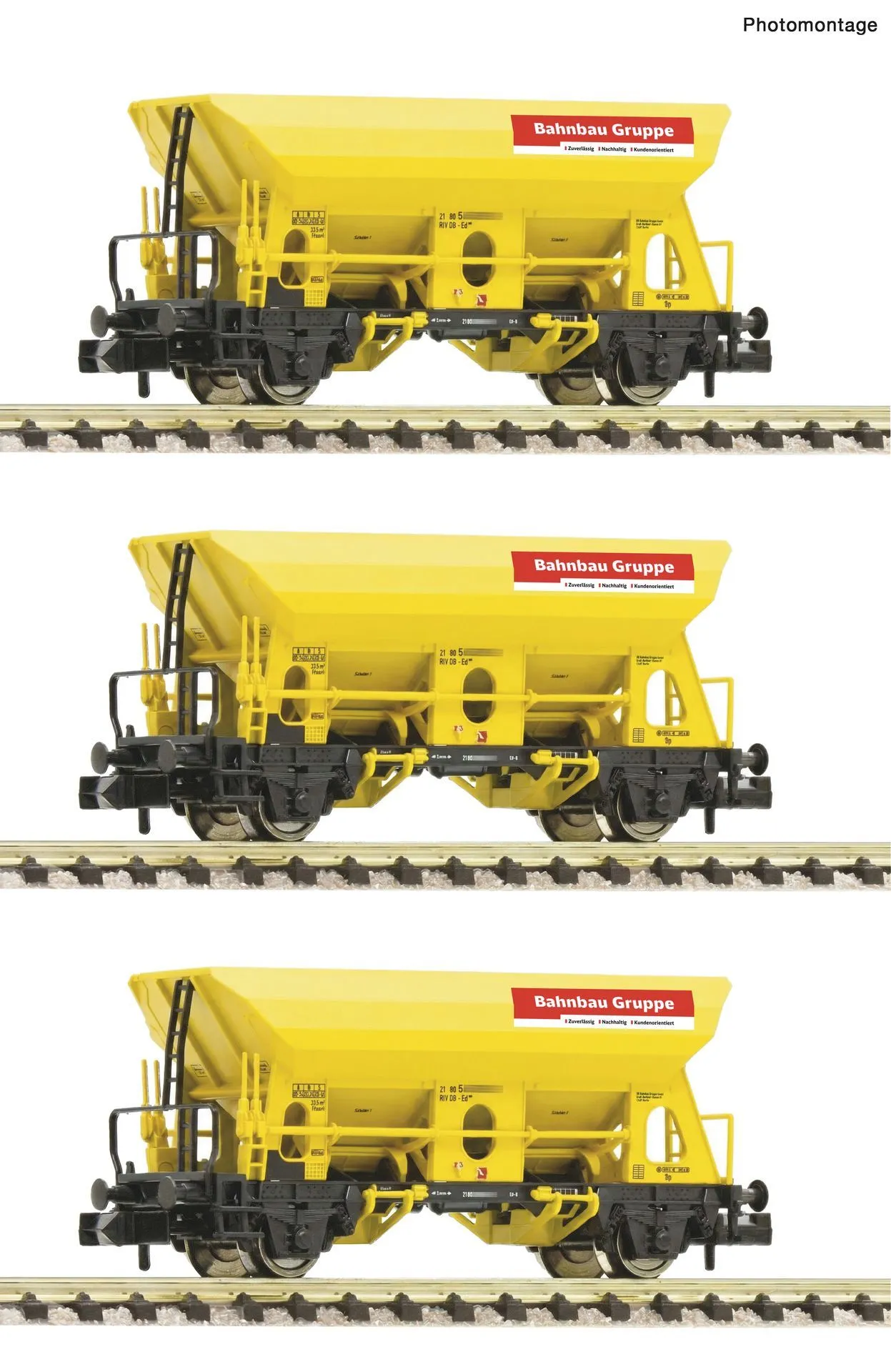 Fleischmann 6660174 - Selbstentladewagen Set DB Bahnbau Ep.VI 3.tlg. N 1:160