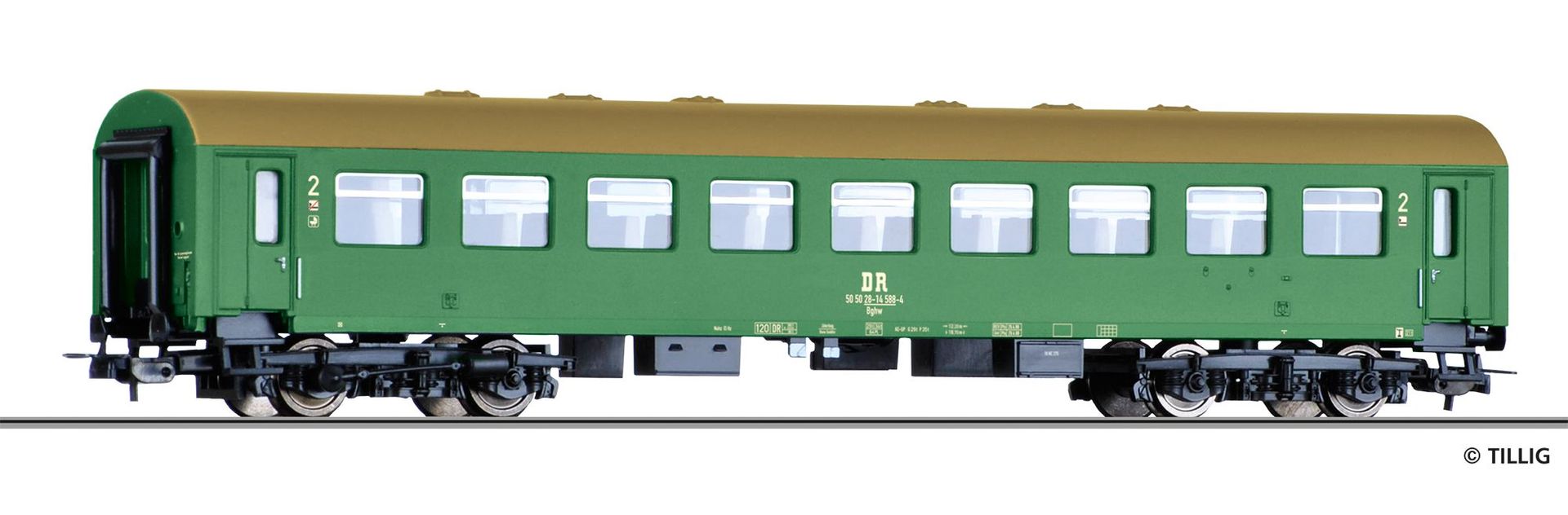 Tillig 74950 - Personenwagen DR Ep.IV 2.Kl. Bghw H0/GL