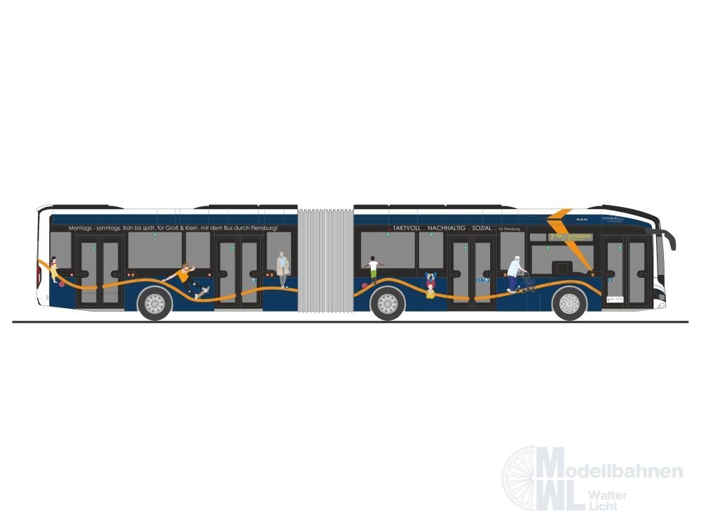 Rietze 76524 - MAN Lion´s City 18 ´18 E Aktiv Bus Flensburg H0 1:87