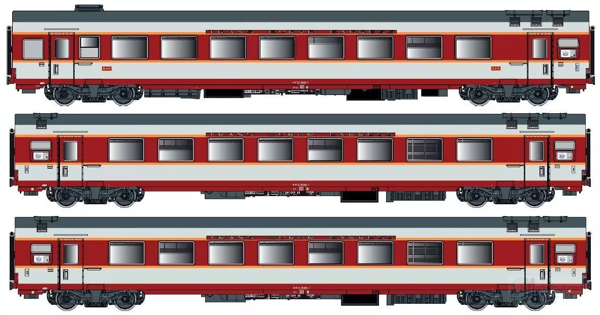 LS Models 40804DC - Personenwagen SNCF Ep.IV Etendard Set B 3.tlg. H0/GL