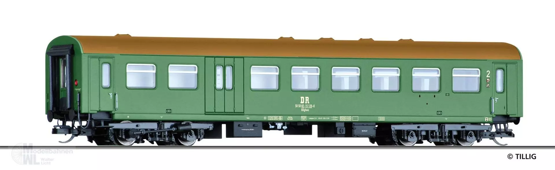 Tillig 16603 - Personenwagen DR Ep.IV  2.Kl./Gepäckabteil BDghws TT 1:120