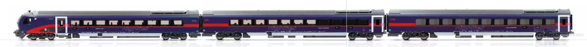 Jägerndorfer Modellbahn 12312 - Nachtzugwagen Set DANI ÖBB Nightjet Ep.VI 3.tlg. H0/WS HighEnd Sound
