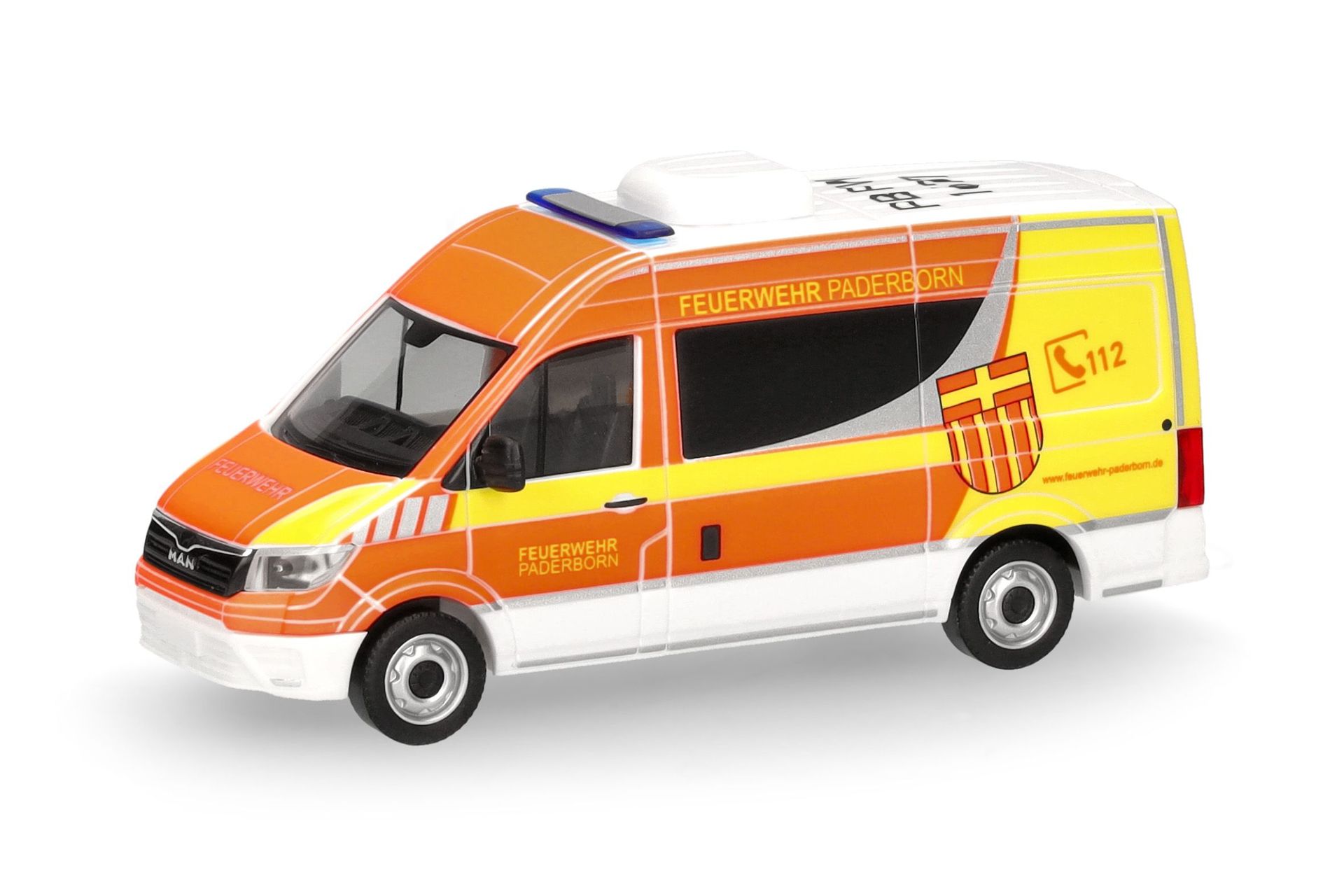 Herpa 098816 - MAN TGE Halbbus HD FW Paderb. H0 1:87